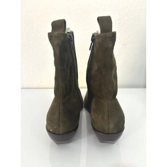 Madewell Idris Ankle Boot Suede Dark Olive Green NX430 Womens 7.5 - Picture 6 of 10
